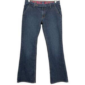 Thre3 Women's Denim Jeans Size 10 Boot Cut Mid Rise Stretch Four Pockets Navy‎